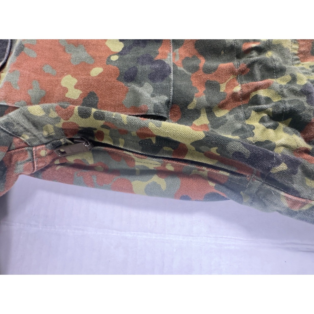 German Military Flecktarn Camo Field Parka Mens L Green Brown Hooded 90s Grunge - Picture 6 of 11